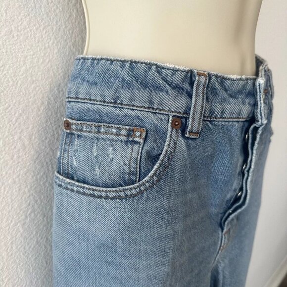 IRO Ladyla High Rise Boyfriend Jean Light Wash Fly Button Distress Sz 28 Revolve - Picture 6 of 14